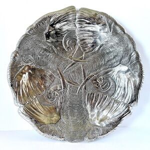 Vintage 1987 Arthur Court 16” Elephant Platter | Endangered Series Aluminum Tray